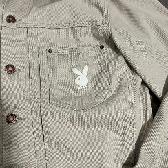 Playboy by Pacsun Mens Pumice Stone Denim Jacket Size Medium - Picture 4 of 14